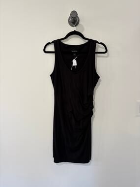 Athleta Black Tank Mini Dress w/ Ruched Side Size Medium